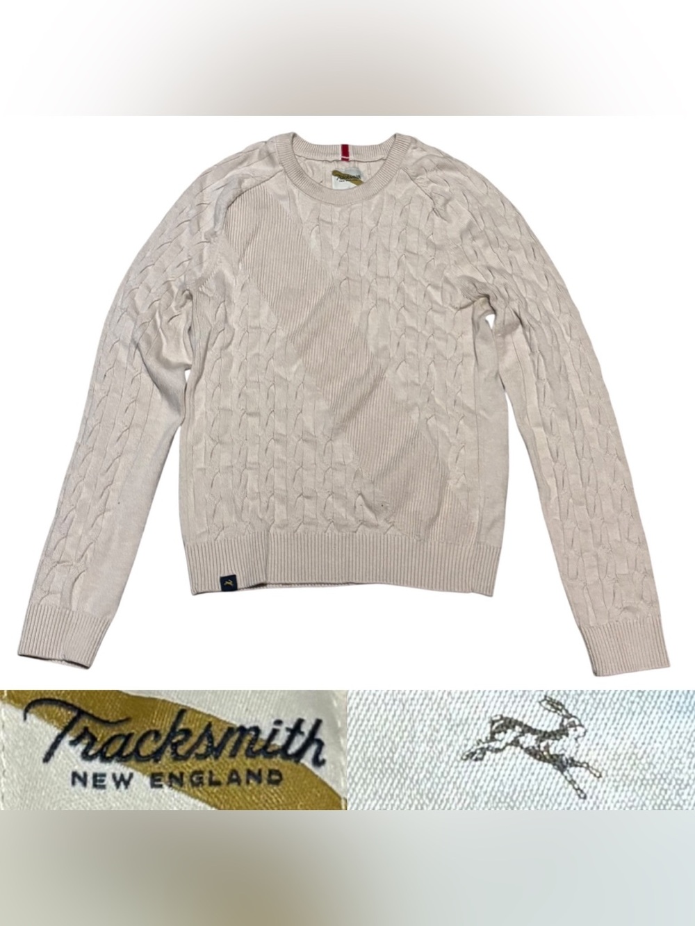 Tracksmith Prospect Merino Wool Blend Sweater Women’s Size X-Small In Cream - Picture 2 of 9